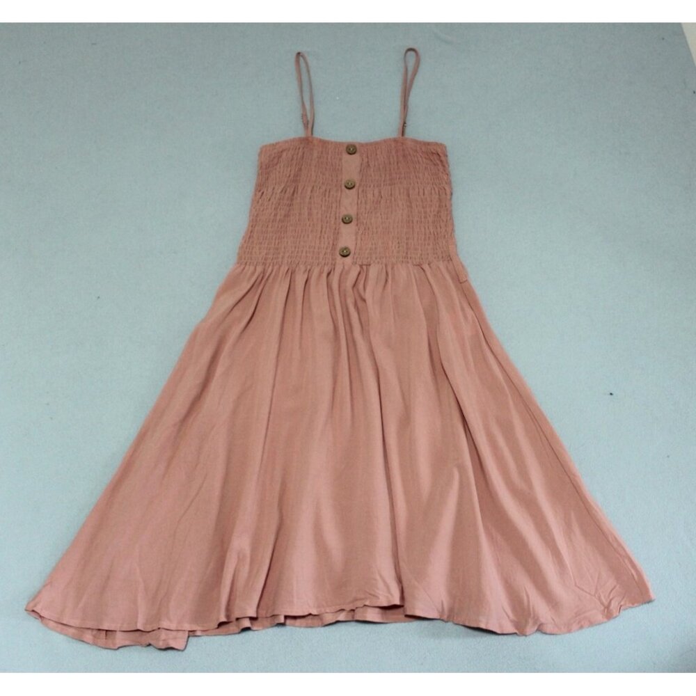 Ci Sono Womens Juniors Mauve Pink Smocked Strappy MIni Dress S NWT